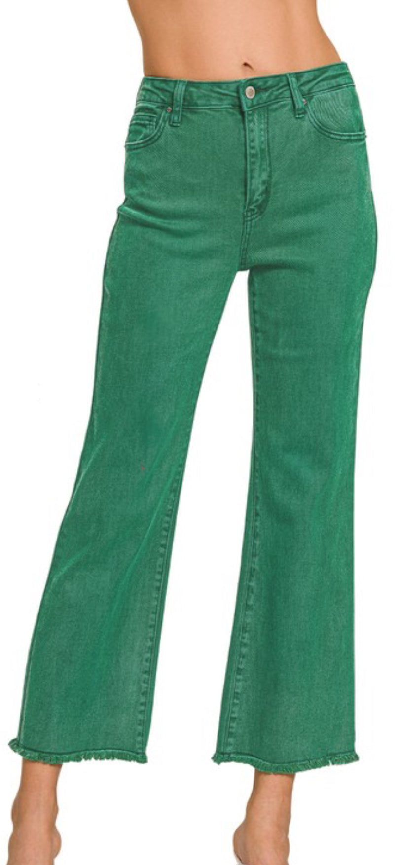 Frayed hem bootcut pants