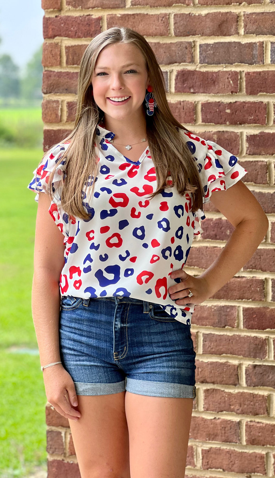 Patriotic Cheetah Top