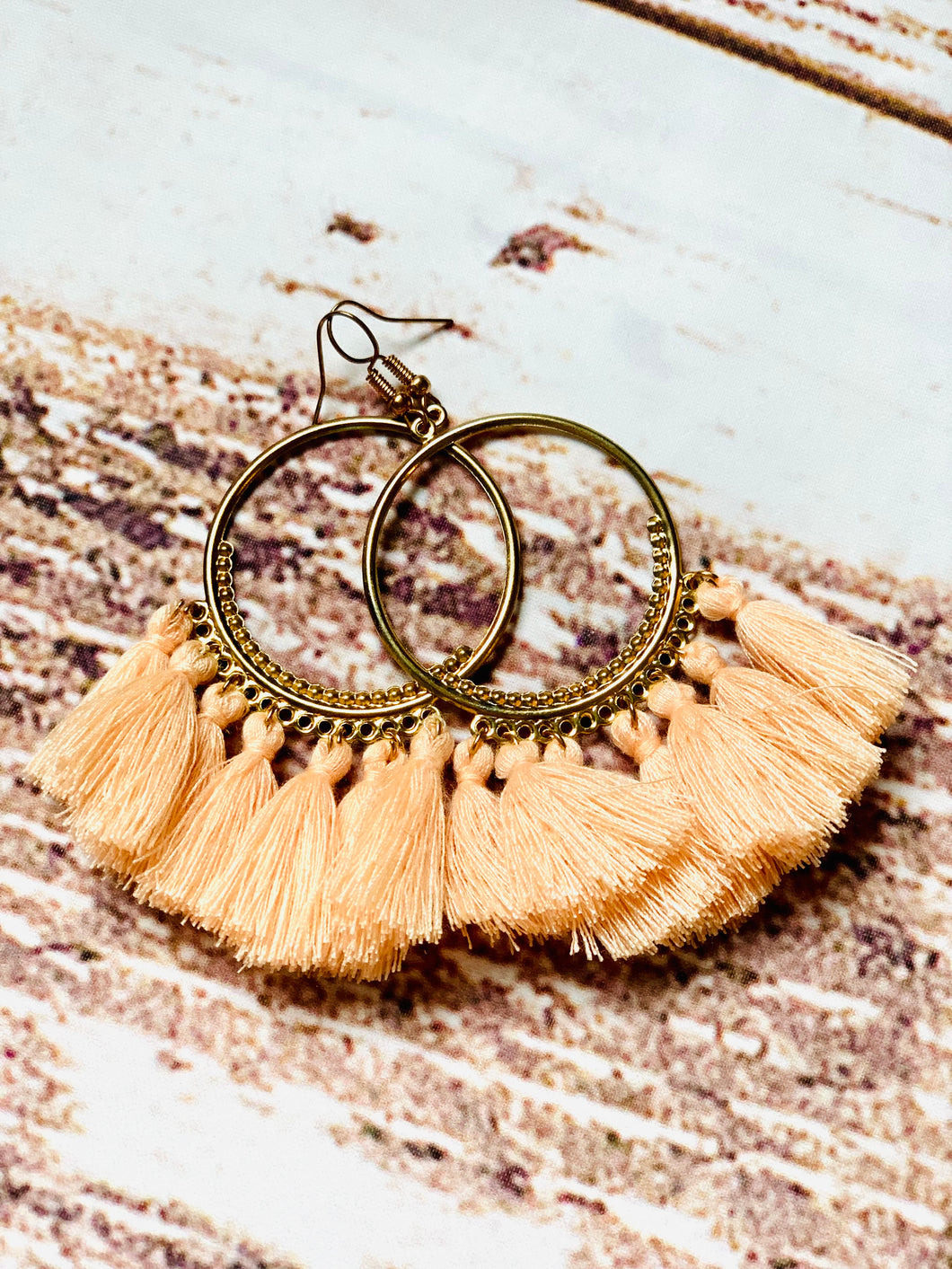Tassel Earrings In Peach