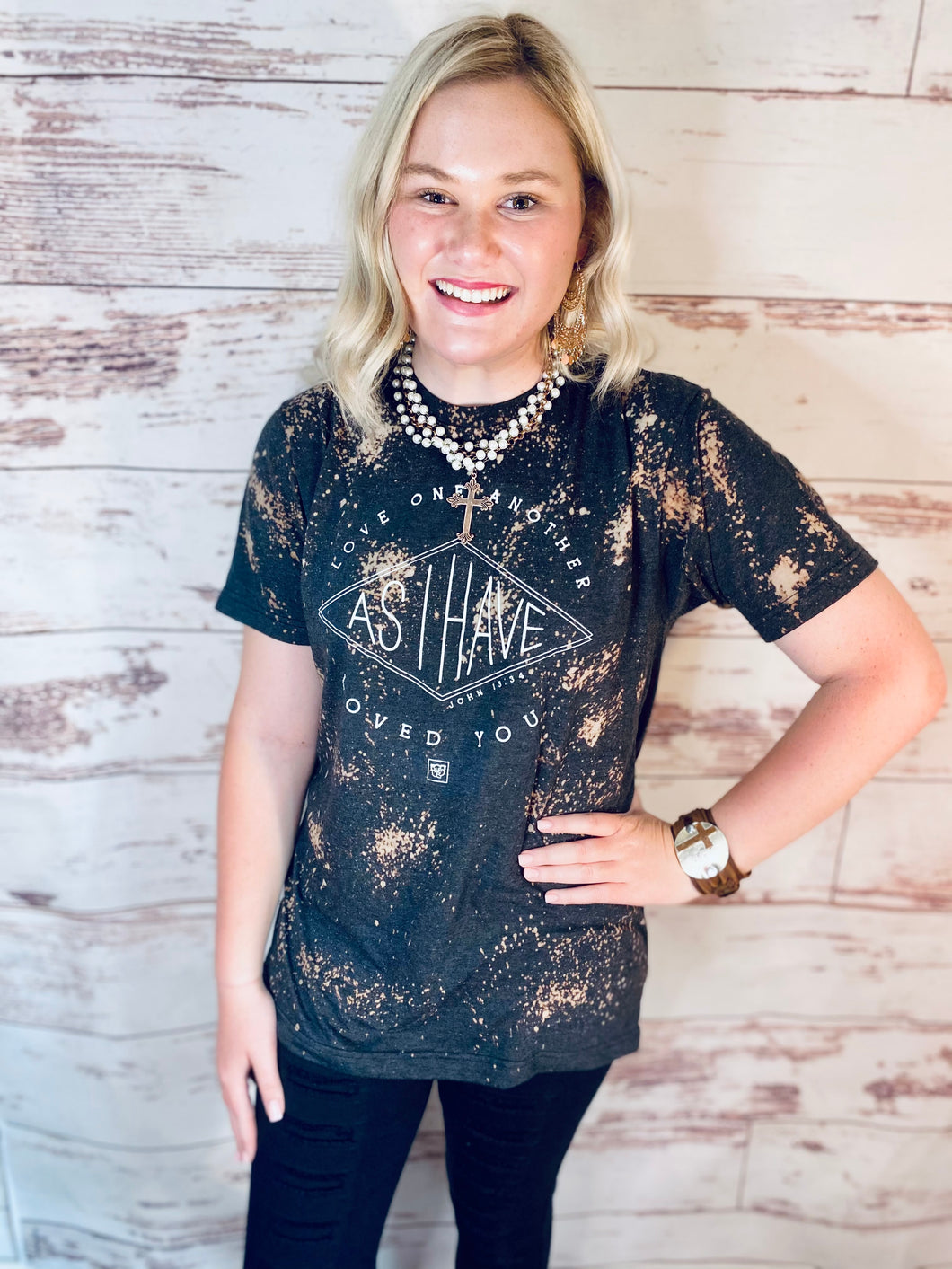 Love One Another Acid Washed Tee