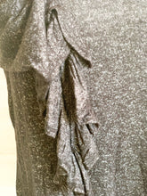 Load image into Gallery viewer, Black Heather Sweater with Ruffle Detail
