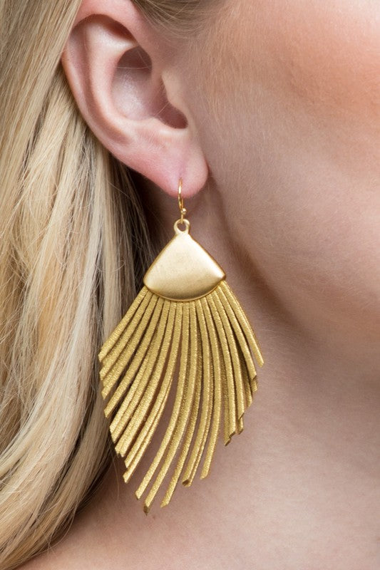 Leather Fringe Earrings