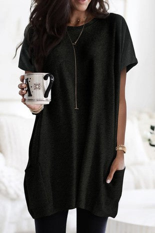 Black Cotton Tee Tunic
