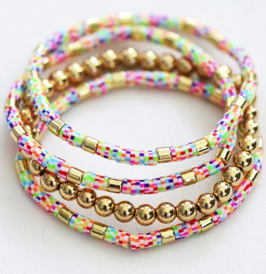 Confetti Set of 4 Stretch Bracelets