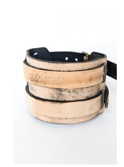 Tan Leather Buckle Bracelets