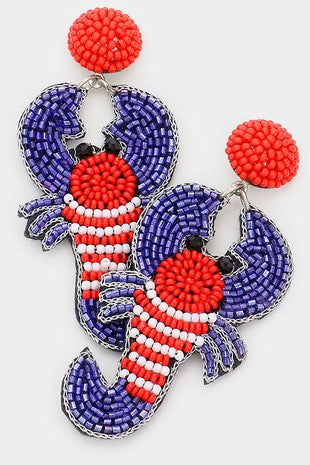 Patriotic Lobster Earrings