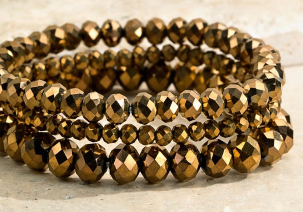 Glass Bead Stretch Bracelet (set of 3)