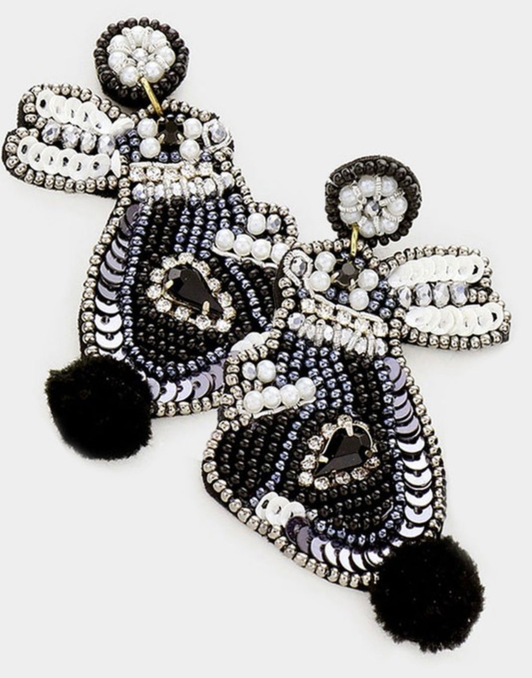 Seed Bead Bunny Earrings
