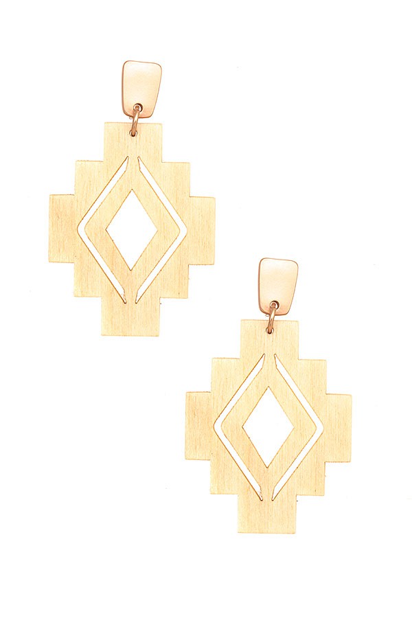 TRIBAL CUT OUT DANGLE EARRING