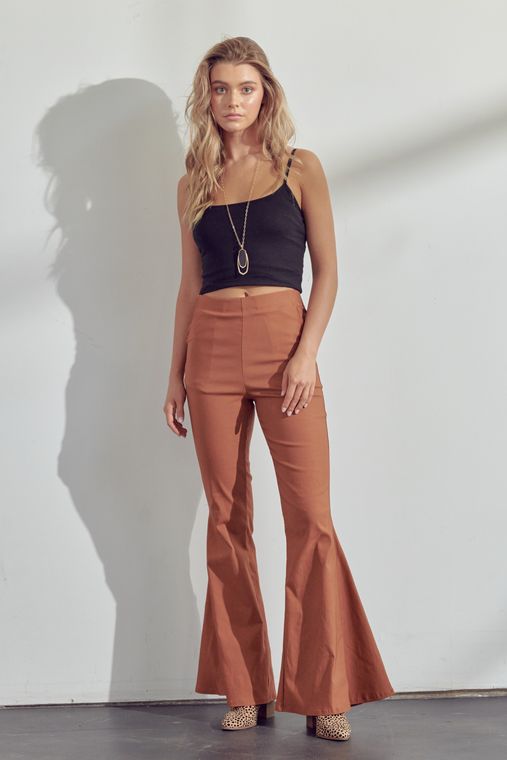SOLID FLARED PANTS - KRP3028