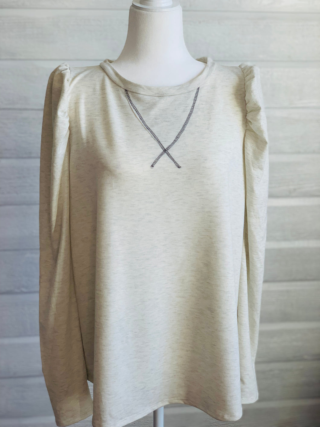 Heather Puff Sleeve Top