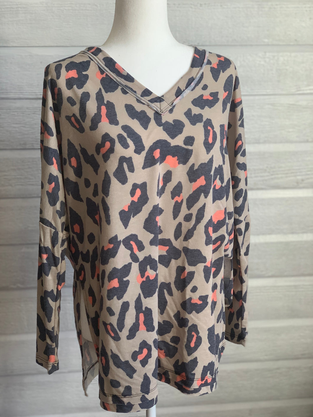 Cheetah Print V-Neck Top